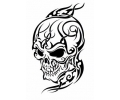  Skulls Zwartwit tattoo voorbeeld Skelet tribal